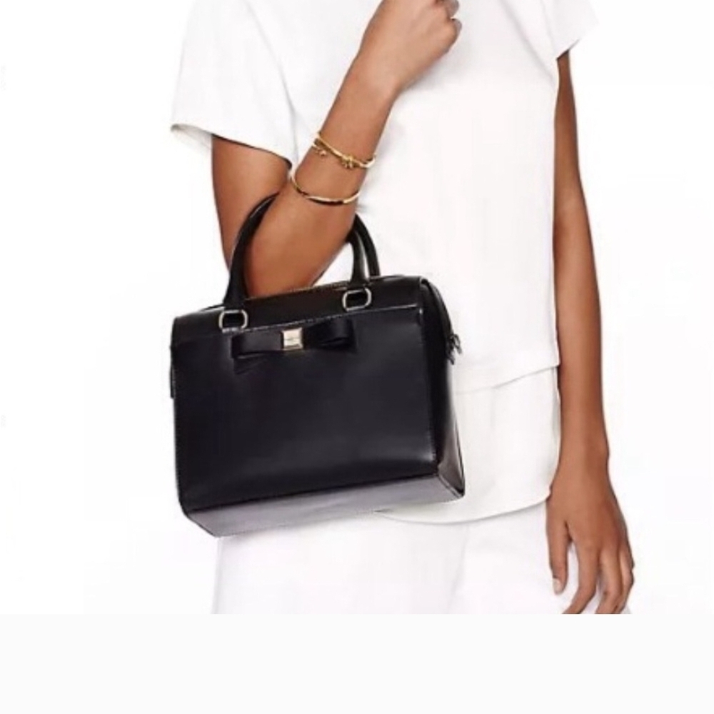 Kate Spade Elegant Black Handbag with Bow Accent